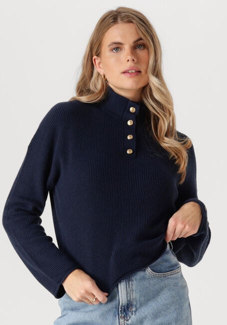 Blaue TOMMY HILFIGER Pullover GOLD BUTTON POLO LS SWEATER - large