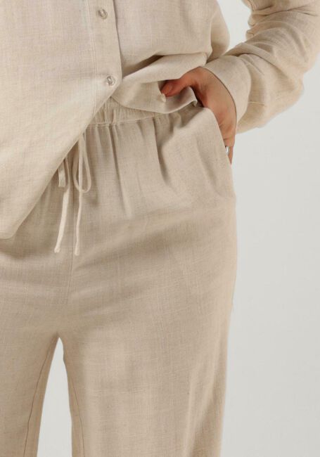 Beige SELECTED FEMME Weite Hose SLFVIVA-GULIA HW LONG LINEN PANT NOOS - large
