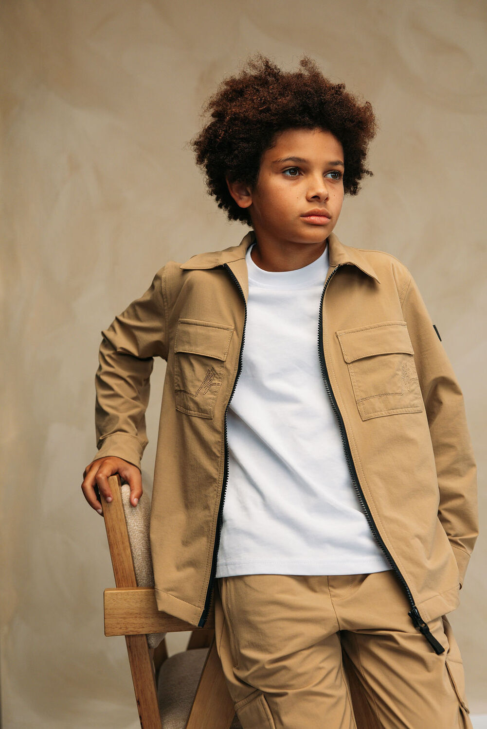 Sand MALELIONS Overshirt RIPSTOP ZIP OVERSHIRT - large