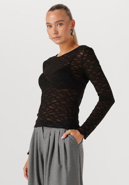 Schwarze Y.A.S. Top YASCARA LS LACE TOP - large