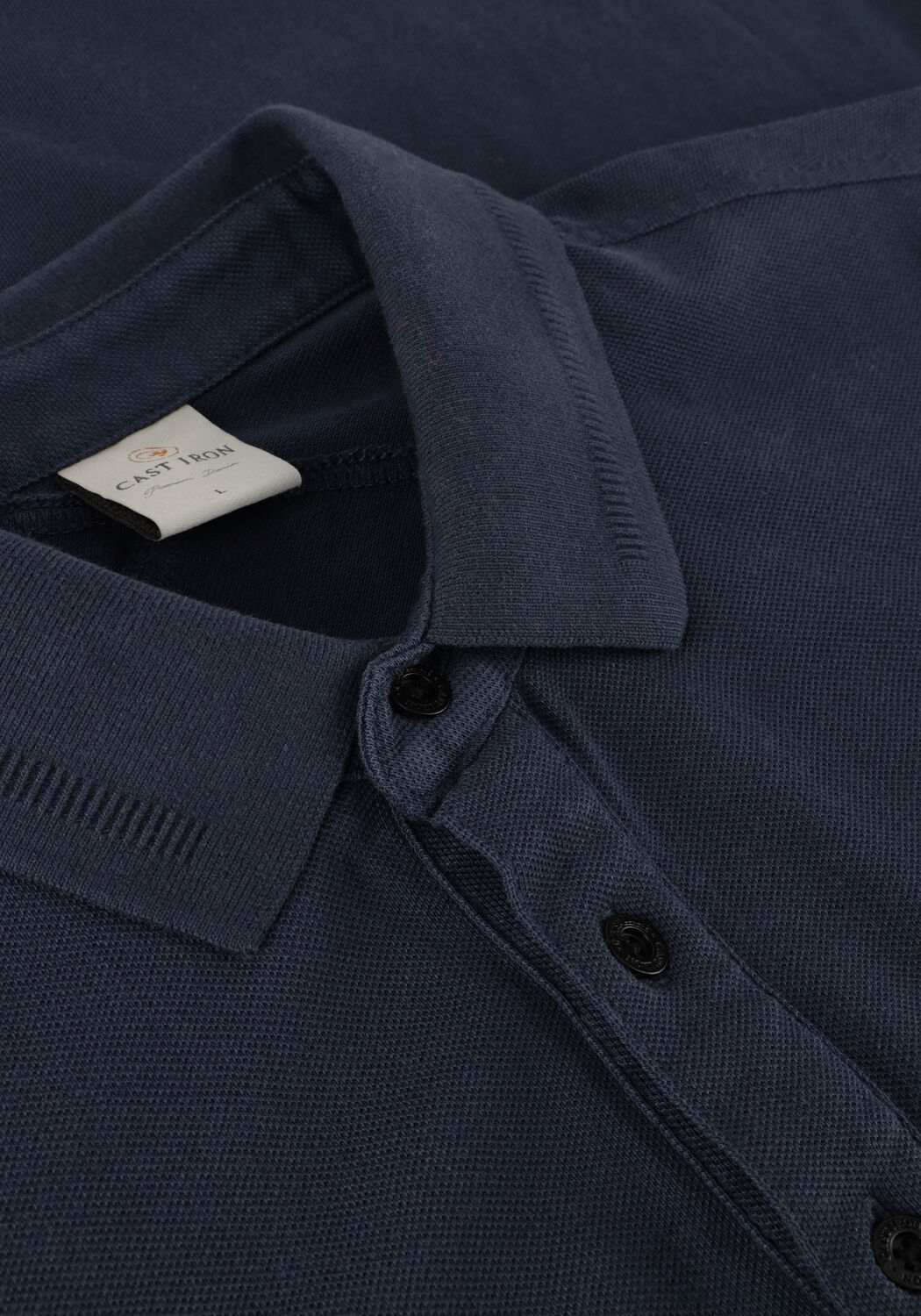 Dunkelblau CAST IRON Polo-Shirt SHORT SLEEVE POLO ORGANIX COTTON PIQUE ESSENTIAL - large