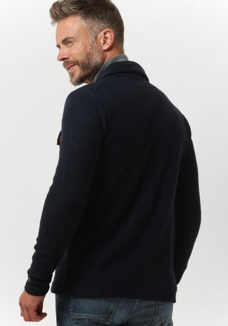 Dunkelblau CAST IRON Overshirt ZIP JACKET BOILED WOOL - large