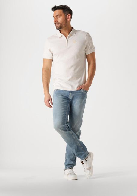 Beige PME LEGEND Polo-Shirt SHORT SLEEVE POLO INTERLOCK MELANGE ZIP - large