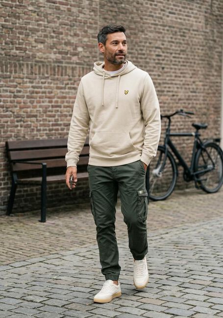 Beige LYLE & SCOTT Sweatshirt PULLOVER HOODIE - large