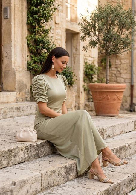 Gr&uuml;ne NOTRE-V Maxikleid NV-HENTE - large