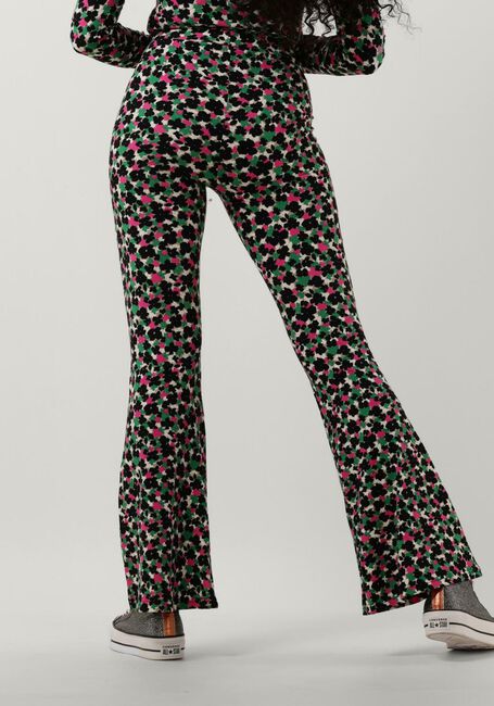 Mehrfarbige/Bunte COLOURFUL REBEL Schlaghose CUTE FLOWER PEACHED EXTRA FLARE PANTS - large