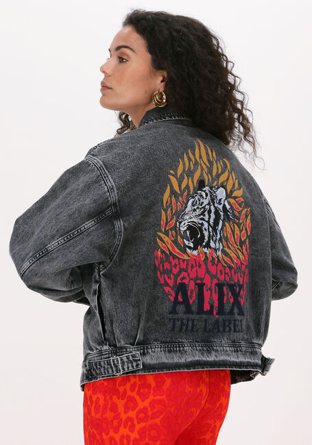 Graue ALIX THE LABEL Jeansjacke EMBROIDERD DENIM WAISTCOAT 321 - large