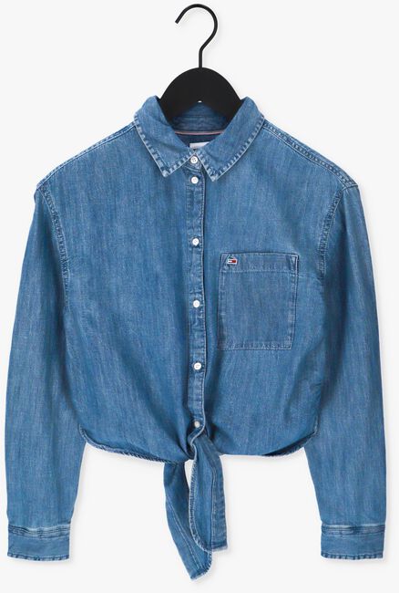 Blaue TOMMY JEANS Bluse TJW FRONT TIE CHAMBRAY SHIRT - large