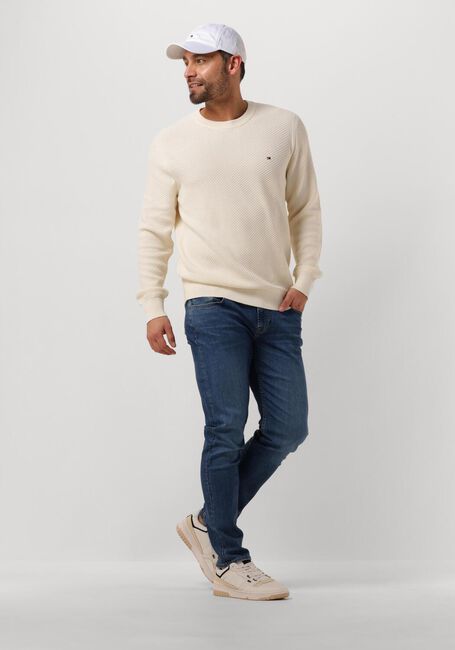 Beige TOMMY HILFIGER Pullover OVAL STRUCTURE CREW NECK - large