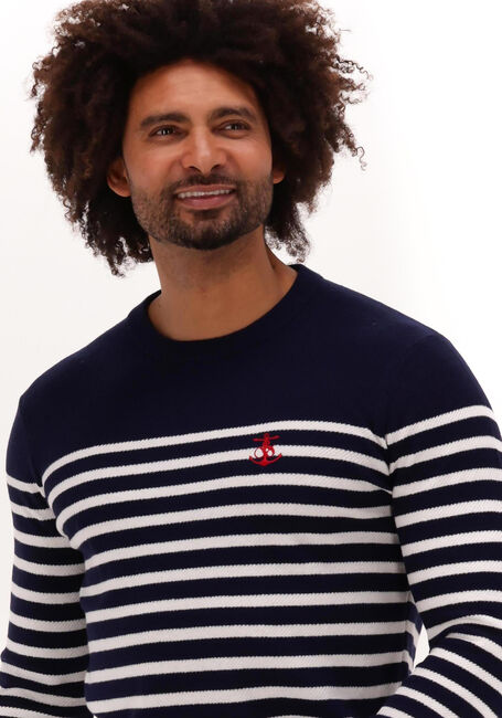 Blaue SCOTCH & SODA Pullover STRIPED CREWNECK PULLOVER - large