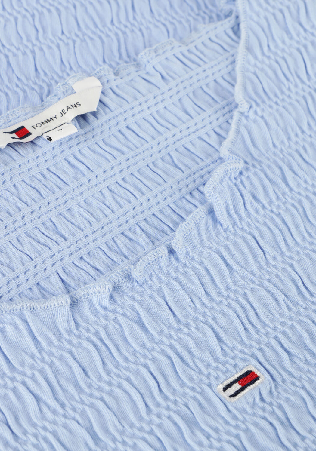 Blaue TOMMY JEANS Top TJW SLIM SMOCK TEE - large