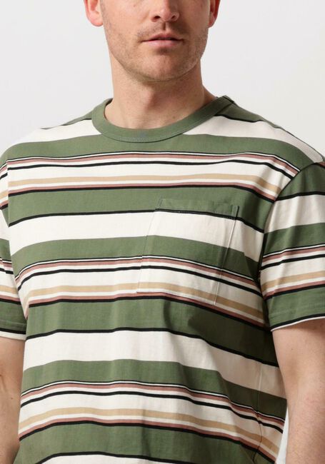 Olive ANERKJENDT T-shirt AKKIKKI S/S STRIPE TEE - large