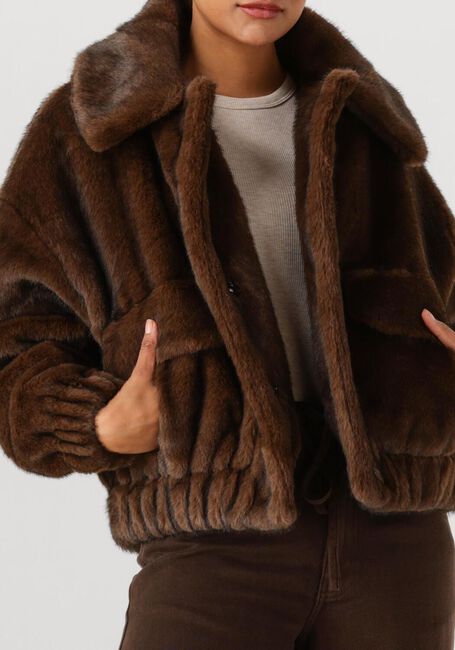 Braune SUNCOO Fake-Fur-Jack EVAN - large