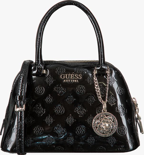 Schwarze GUESS Umhängetasche PEONY SHINE SMALL DOME SATCHEL - large