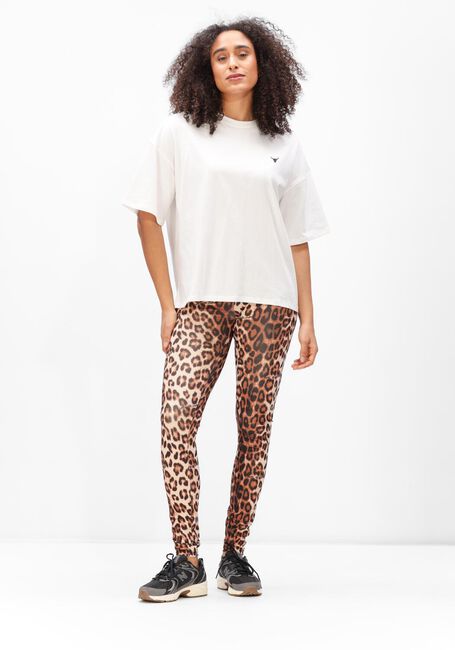Braune ALIX THE LABEL Hosen LADIES KNITTED LEOPARD LEGGING - large