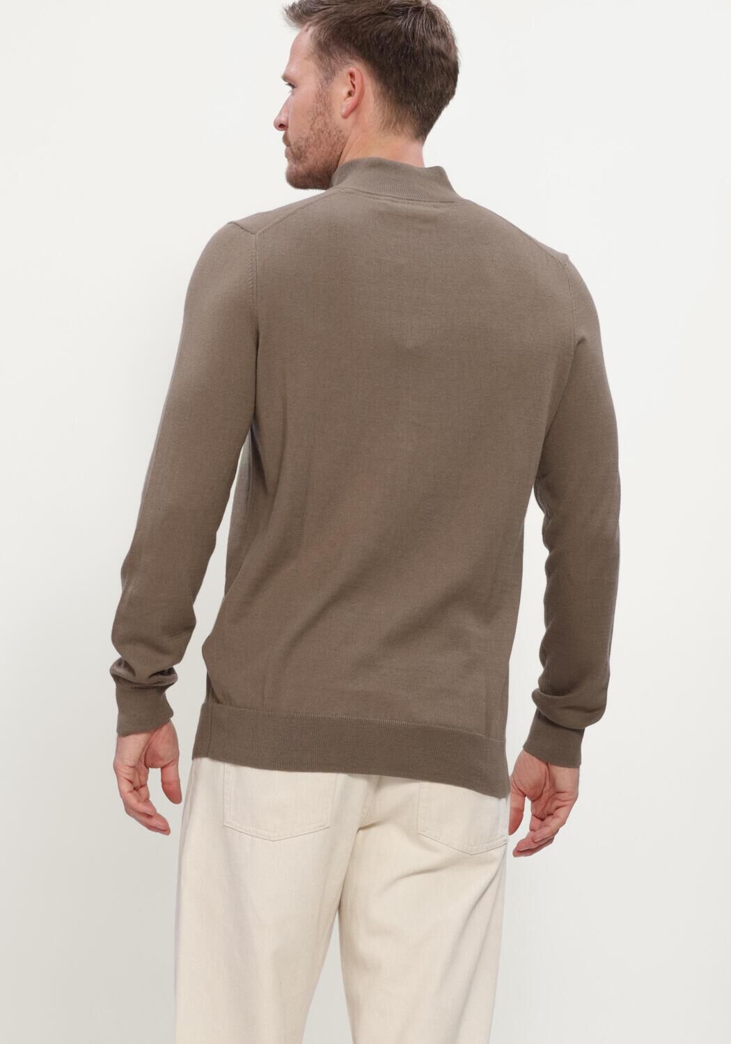 Braune LYLE & SCOTT Pullover COTTON MERINO QUARTER ZIP JUMPER - large