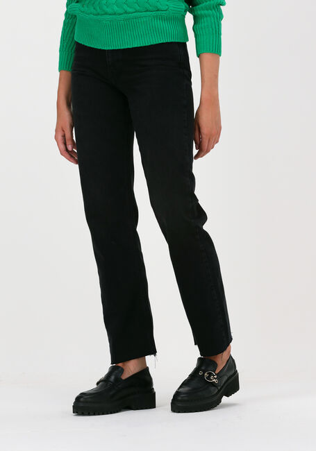 Schwarze NA-KD Straight leg jeans STRAIGHT HIGH WAIST RAW HEM JE - large