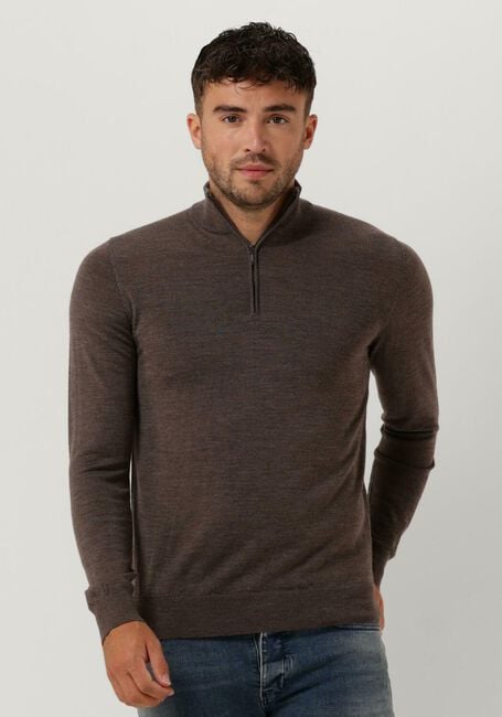Taupe PROFUOMO Rollkragenpullover PULLOVER HALFZIP - large
