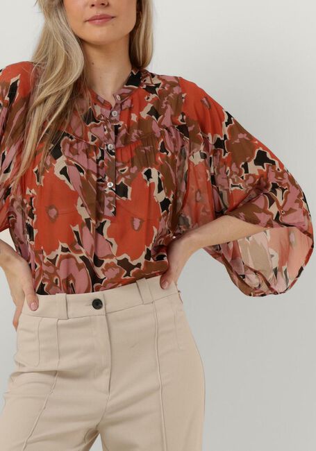 Mehrfarbige/Bunte SUMMUM Blusen TOP WIDE SLEEVES CAMOUFLAGE FLOWER - large