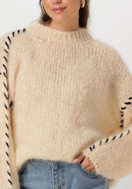 Beige AMERICAN DREAMS Pullover CATIO MOHAIR STITCH PULLOVER - large