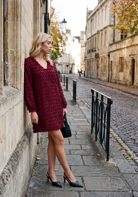 Bordeaux SELECTED WOMEN Minikleid SLWMYLA LS RELAXED SHORT DRESS - large