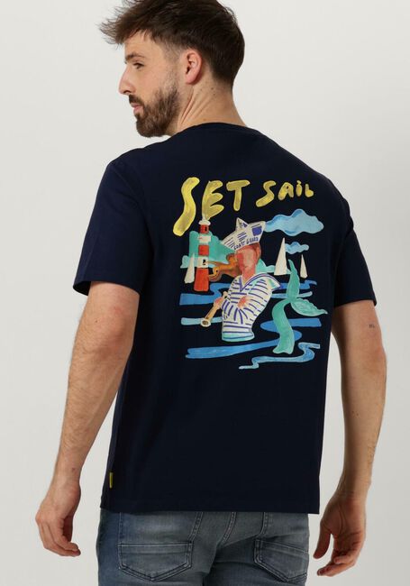 Dunkelblau SCOTCH & SODA T-shirt FRONT BACK SAILOR ARTWORK T-SHIRT - large