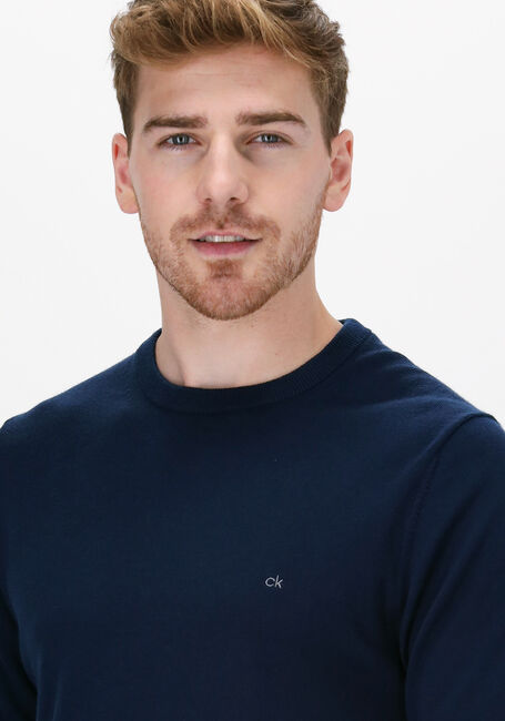 Blaue CALVIN KLEIN Pullover SUPERIOR WOOL CREW NECK SWEATE - large