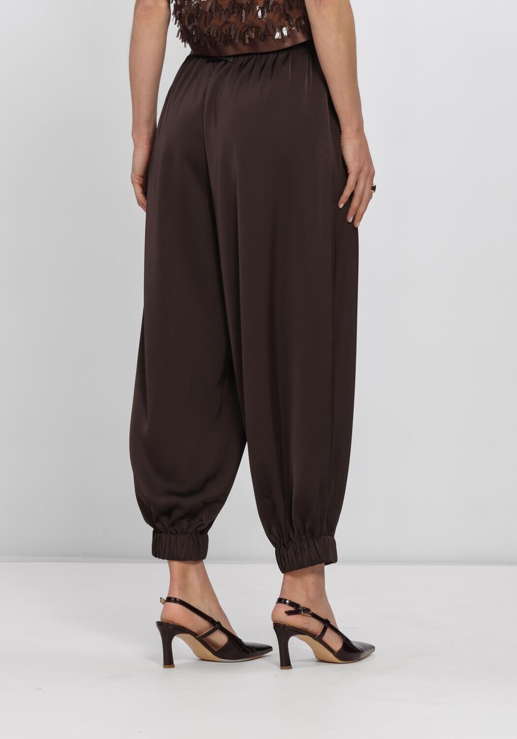 Braune HAUTE L'AMITI&Eacute; Hosen EVITA CROP HAREM PANT - large