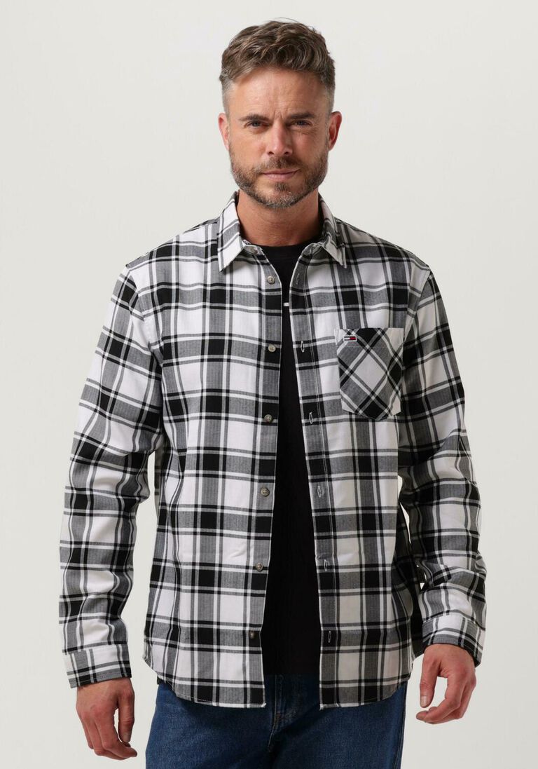 weiße tommy jeans casual-oberhemd tjm check flannel shirt