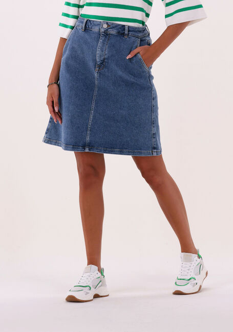 Blaue SELECTED FEMME  SLFRANDI HW SHAD BLUE DENIM SKIRT - large