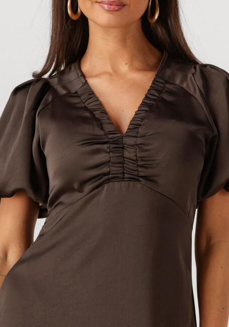 Braune NEO NOIR Midikleid ILLIANA HEAVY SATEEN DRESS - large