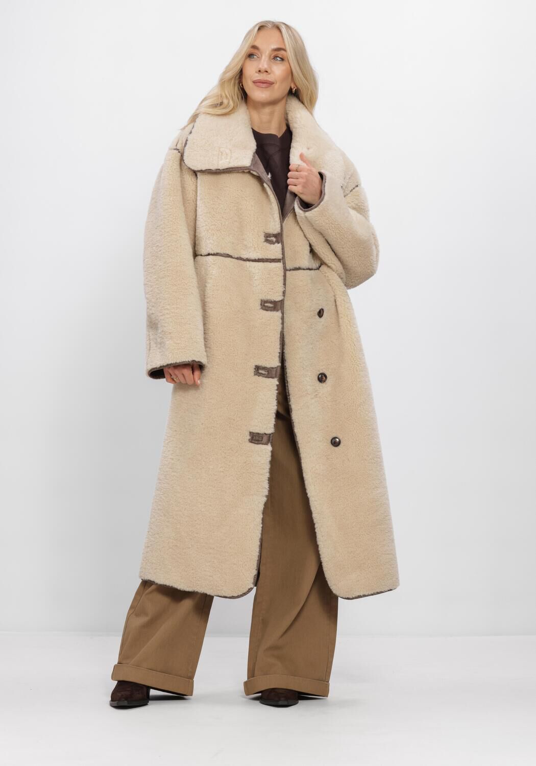 Beige WITHBLACK Teddy-Jacke WBLDAJANA PILE COAT - large
