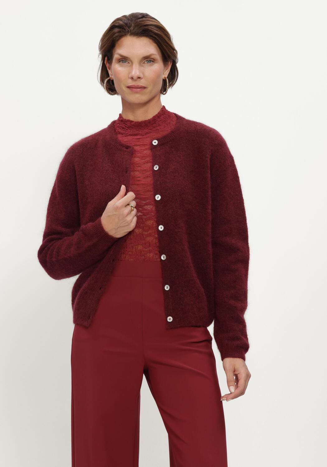 Bordeaux STUDIO ANNELOES Strickjacke Bibi cardigan - large