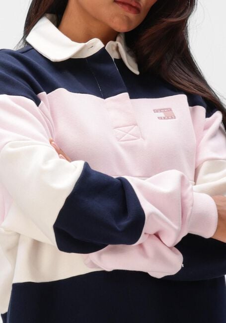 Mehrfarbige/Bunte TOMMY JEANS Polo-Shirt TJW BADGE STRIPE RUGBY - large