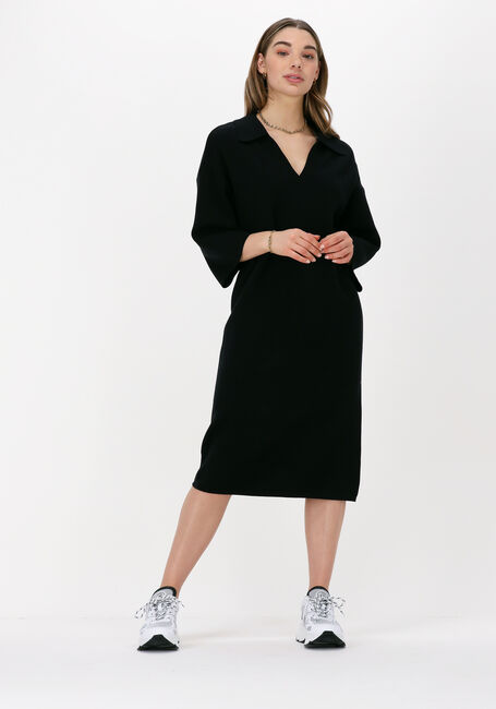 Schwarze Y.A.S. Midikleid YASABELIA 3/4 KNIT DRESS - large