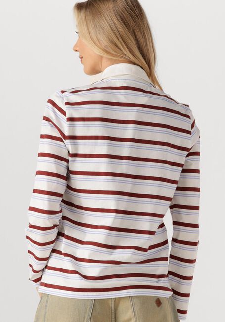 Mehrfarbige/Bunte MODSTRÖM Polo-Shirt HELLENMD LS STRIPE POLO - large