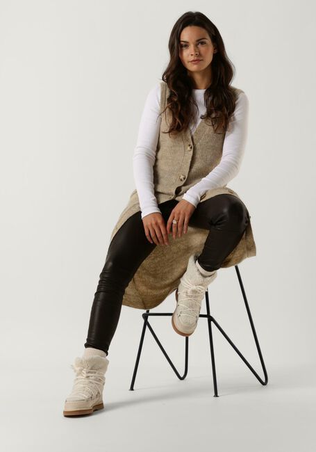 Beige MSCH COPENHAGEN Gilet SABELLA ALPACA LONG VEST - large