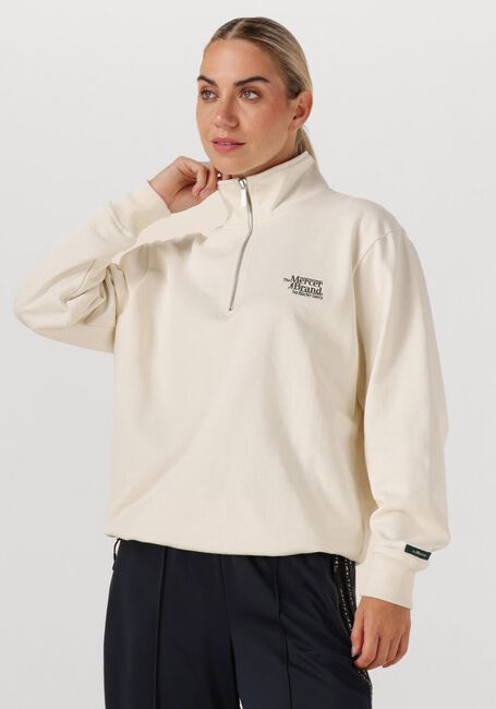 Creme MERCER AMSTERDAM Sweatshirt THE MERCER QUARTER ZIP CONTRAST - large