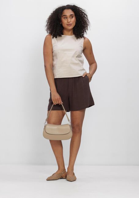 Braune OBJECT Kurze Hose OBJSANNE HW WIDE SHORTS - large