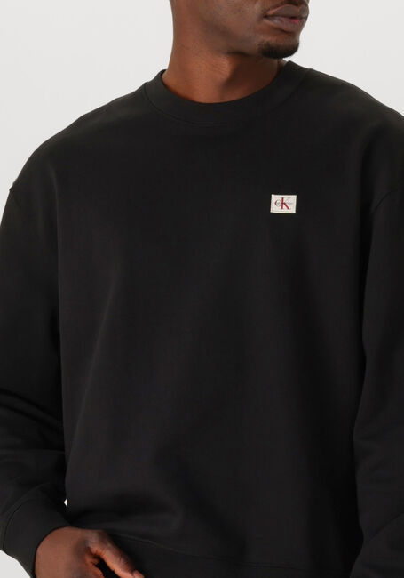 Schwarze CALVIN KLEIN Sweatshirt LS EU BADGE 350TERRY CN SWTSHRT - large
