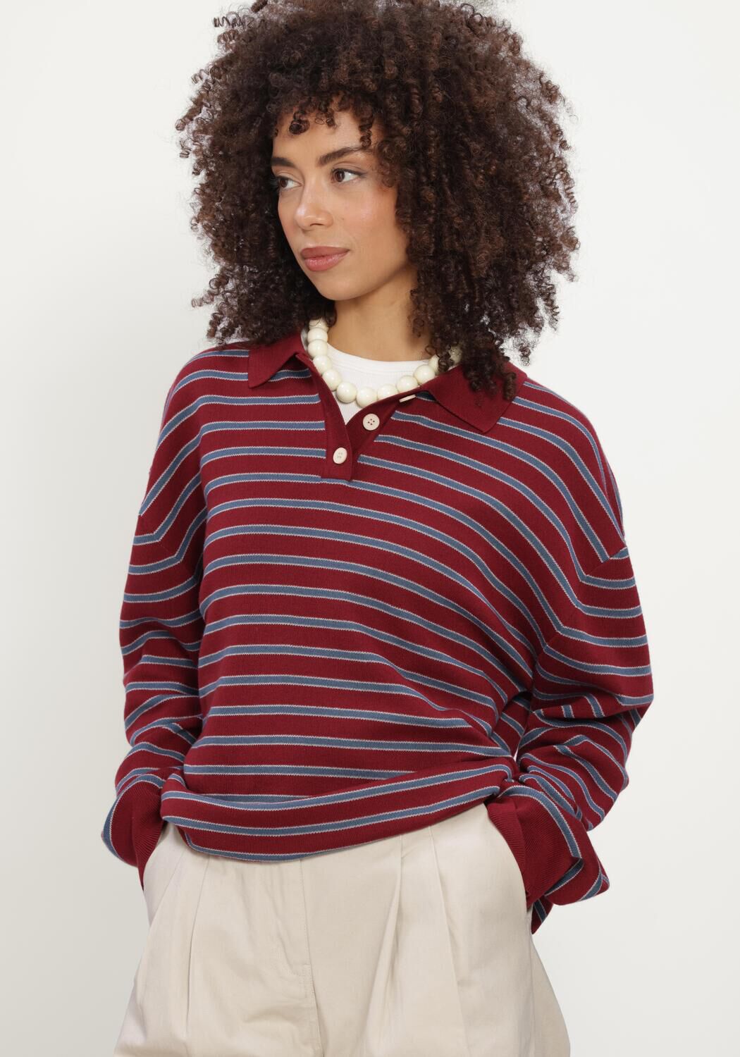 Bordeaux BOII STUDIOS Polo-Shirt VEGA CHECK SHIRT - large