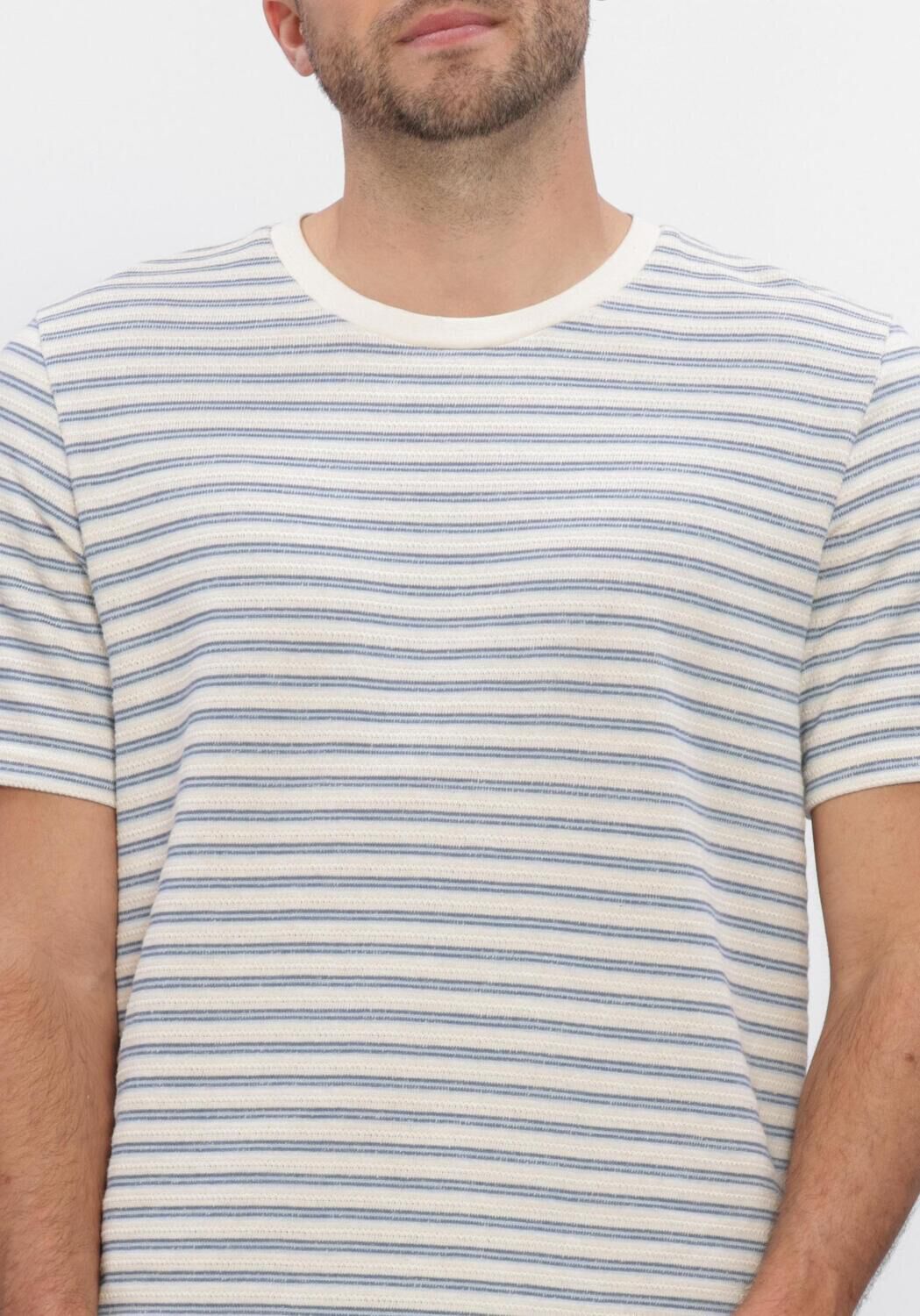 Blaue SELECTED MEN Polos & T-Shirts SLHKEVIN STRIPE SS O-NECK TEE - large