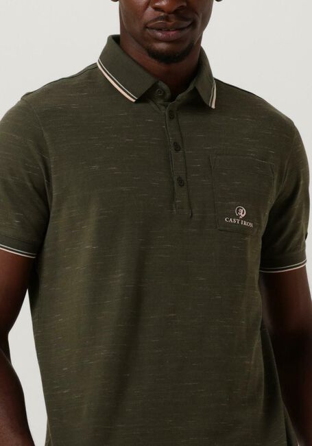 Grüne CAST IRON Polo-Shirt SHORT SLEEVE POLO INJECTED COTTON PIQUE - large