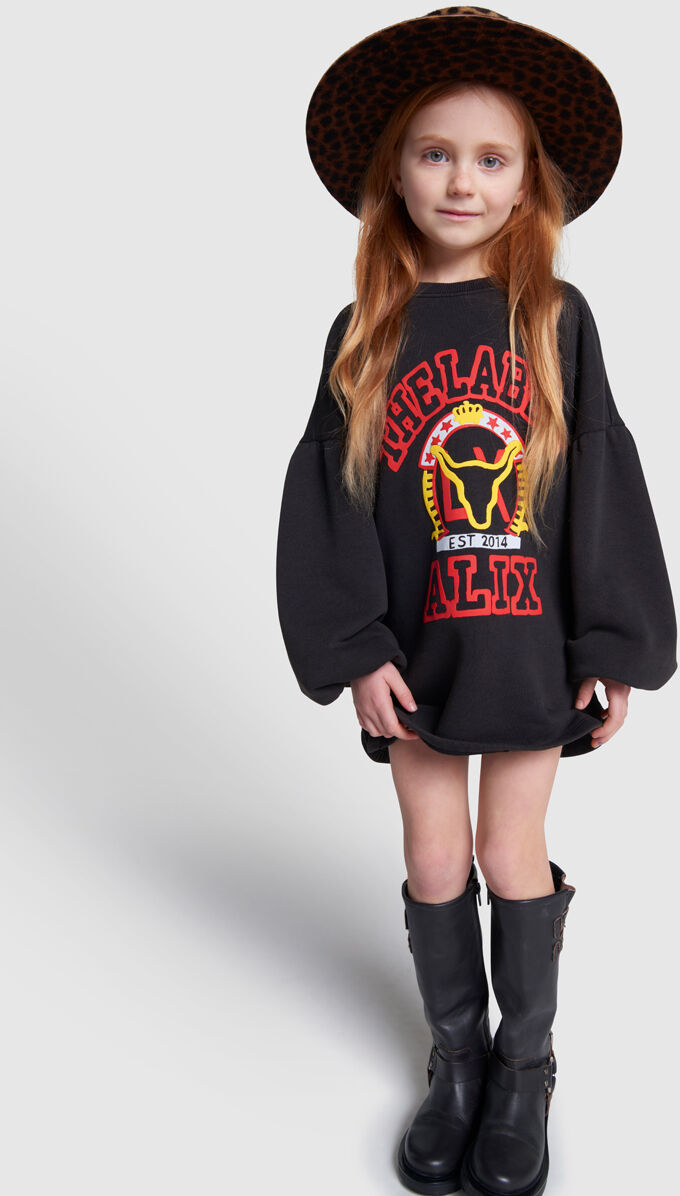 Schwarze ALIX MINI Minikleid VARSITY SWEAT DRESS - large