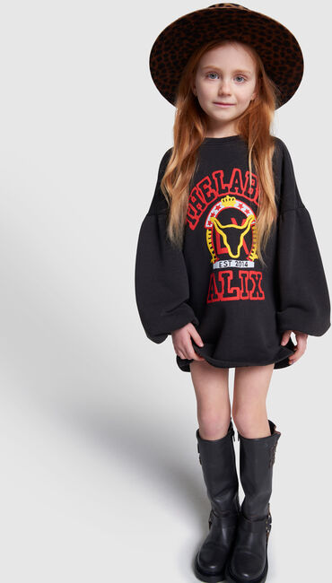 Schwarze ALIX MINI Minikleid VARSITY SWEAT DRESS - large