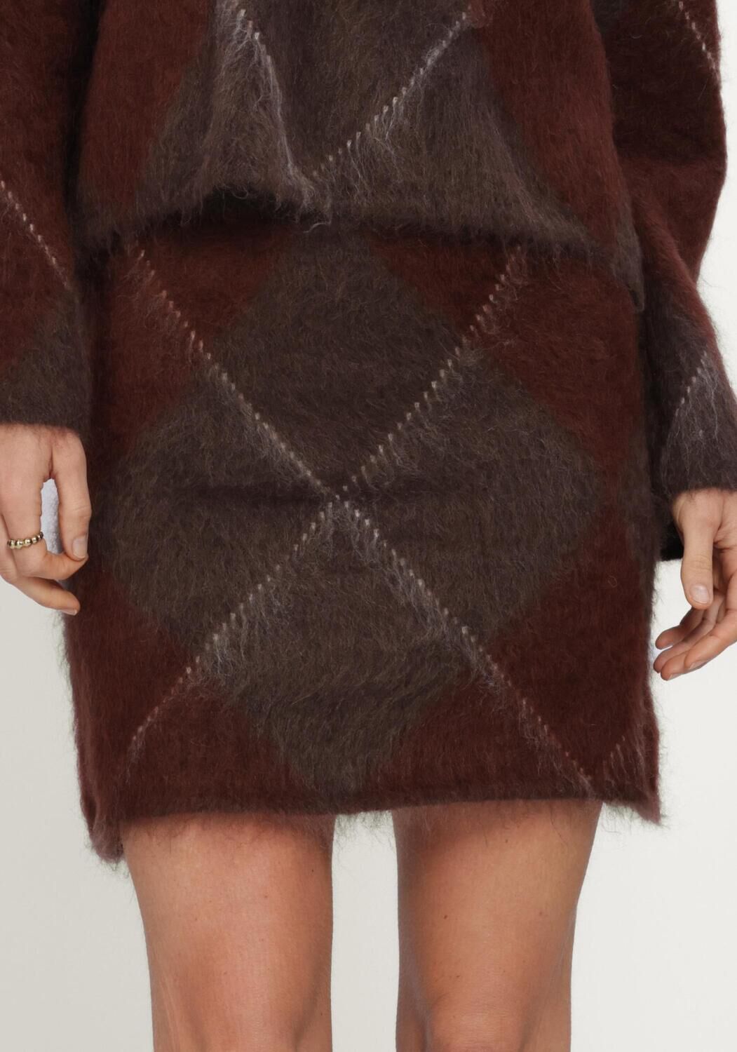 Braune Y.A.S. Minirock YASARGY HW MOHAIR BLEND KNIT SKIRT - large