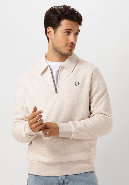 Nicht-gerade weiss FRED PERRY Pullover HALFZIP FLEECE BACK SWEATSHIRT - large