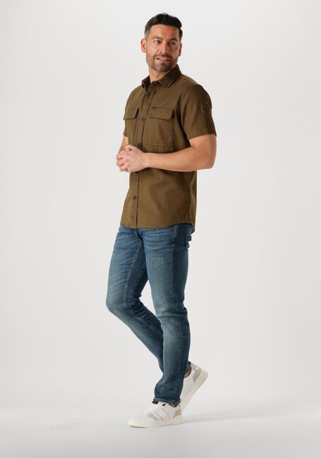 Dunkelgrün PME LEGEND Casual-Oberhemd SHORT SLEEVE SHIRT SLUB COTTON - large