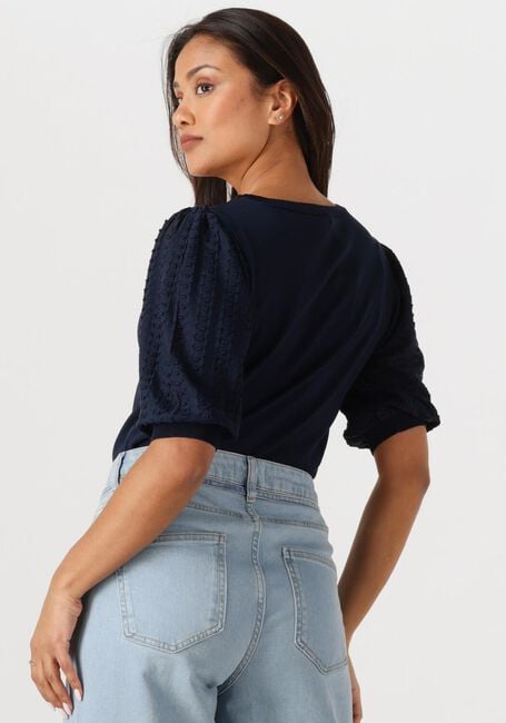 Blaue JANSEN AMSTERDAM Top TANDA TOP K 136 SHORT PUFFED SLEEVE - large