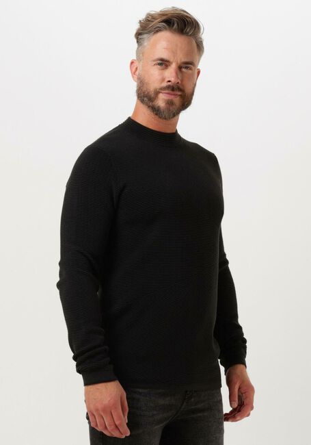 Schwarze CAST IRON Pullover MOCK NECK COTTON MODAL MOCKNECK - large